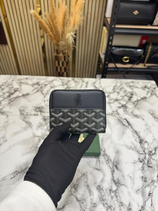 Goyard Zip Around Wallet In Goyardine Canvas With Box - Image 6