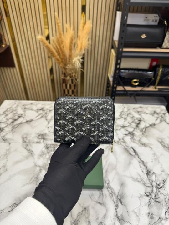 Goyard Zip Around Wallet In Goyardine Canvas With Box - Image 5