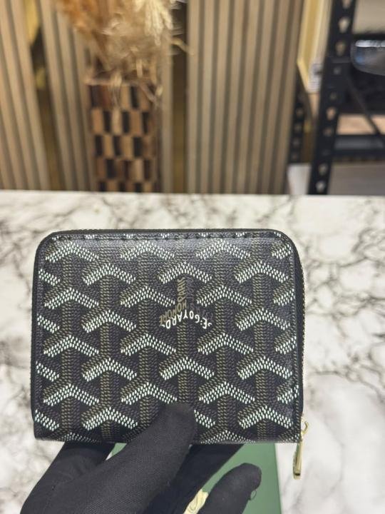 Goyard Zip Around Wallet In Goyardine Canvas With Box - Image 4