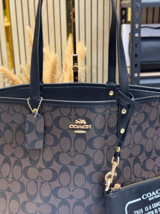 Coach City Tote Signature Canvas Tote Bag Including Pouch And Dust Bag - Image 5