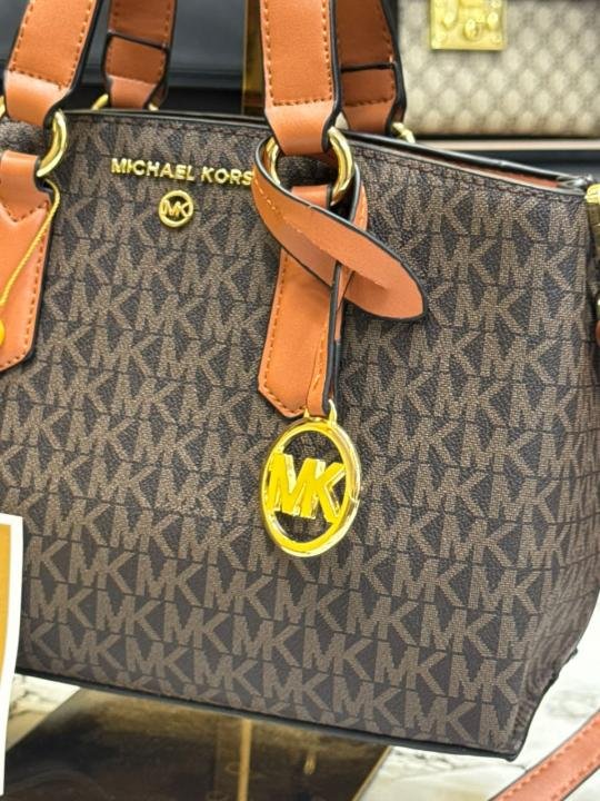 Michael Kors Michael Kor S Emma Signature MK Satchel Tote With Shoulder Strap - Image 8