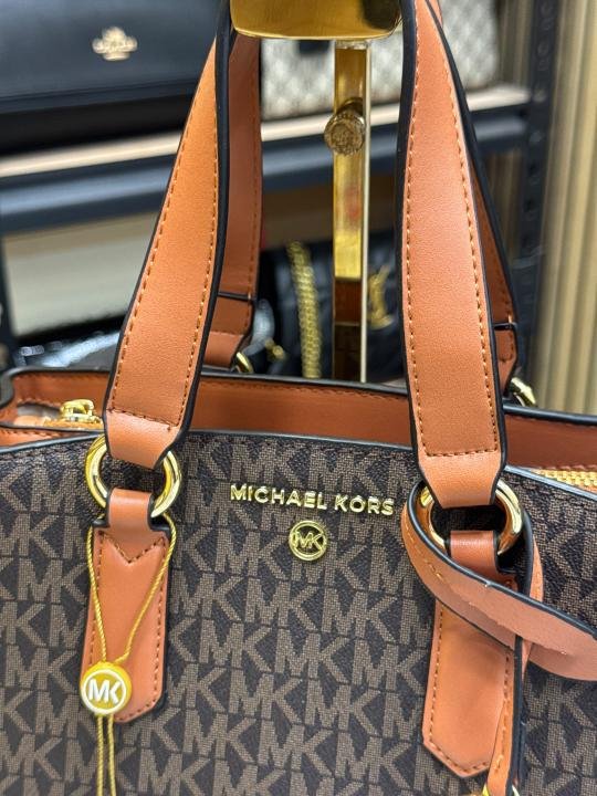 Michael Kors Michael Kor S Emma Signature MK Satchel Tote With Shoulder Strap - Image 4