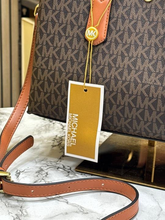 Michael Kors Michael Kor S Emma Signature MK Satchel Tote With Shoulder Strap - Image 3