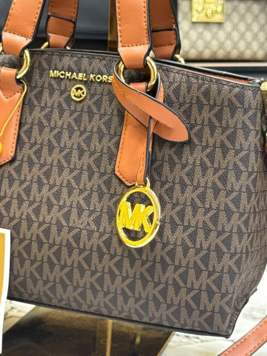Michael Kors Michael Kor S Emma Signature MK Satchel Tote With Shoulder Strap - Image 2