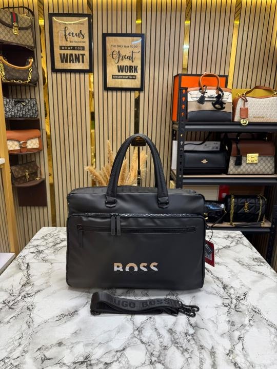 Boss Hugo Bos S Business Laptop Briefcase Bag With Detachable Shoulder Strap