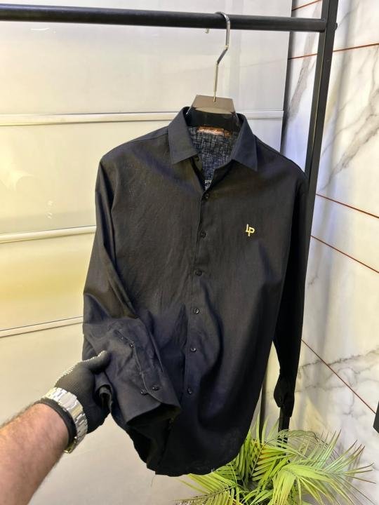 Loro Piana Black Linen Back Printed Premium Shirt With Brand Box Packing F3963-bl - Image 9