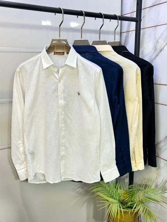 Loro Piana Navy Linen Back Printed Premium Shirt With Brand Box Packing F3963-ny - Image 2