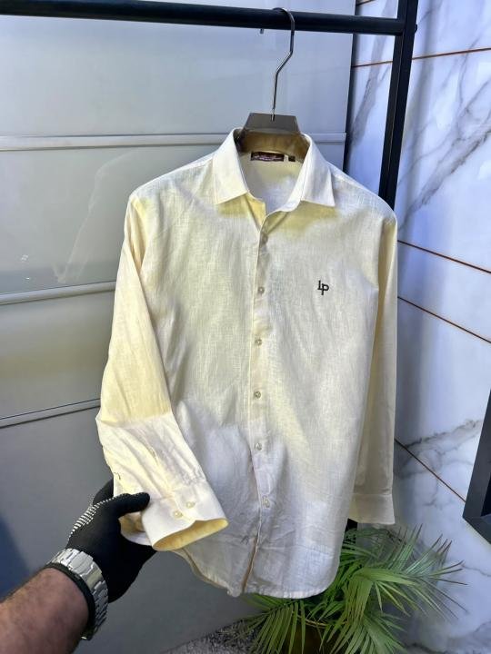 Loro Piana Yellow Linen Back Printed Premium Shirt With Brand Box Packing F3963-ye - Image 10