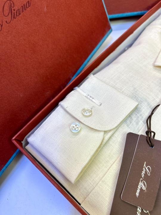 Loro Piana Yellow Linen Back Printed Premium Shirt With Brand Box Packing F3963-ye - Image 9