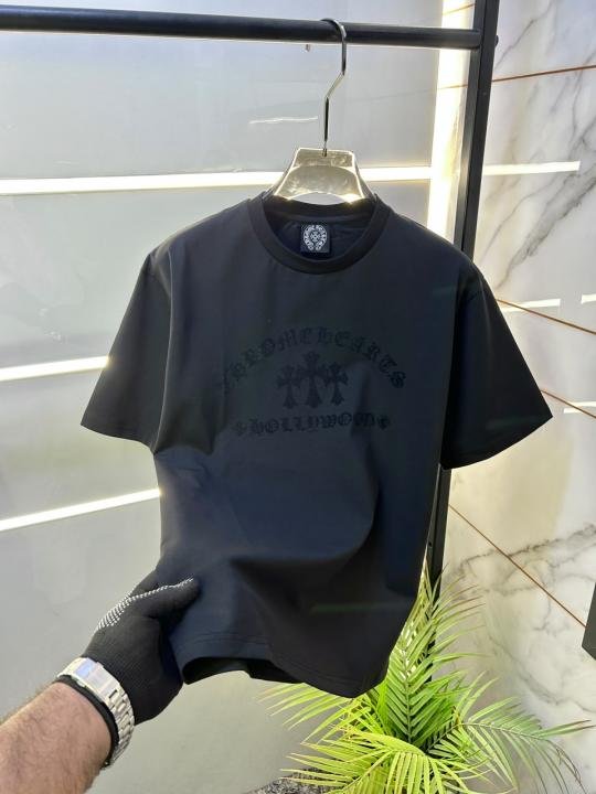 Chrome Hearts Drop Shoulder Black Premium Round Neck T-shirt F3629-bl - Image 3