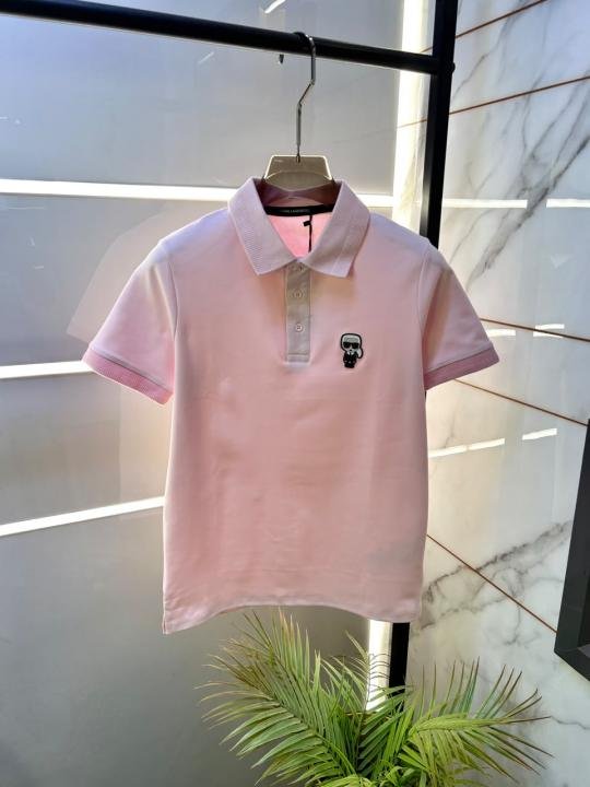 Karl Lagerfeld Pink Polo Premium Collar Neck T-shirt F3651-pi