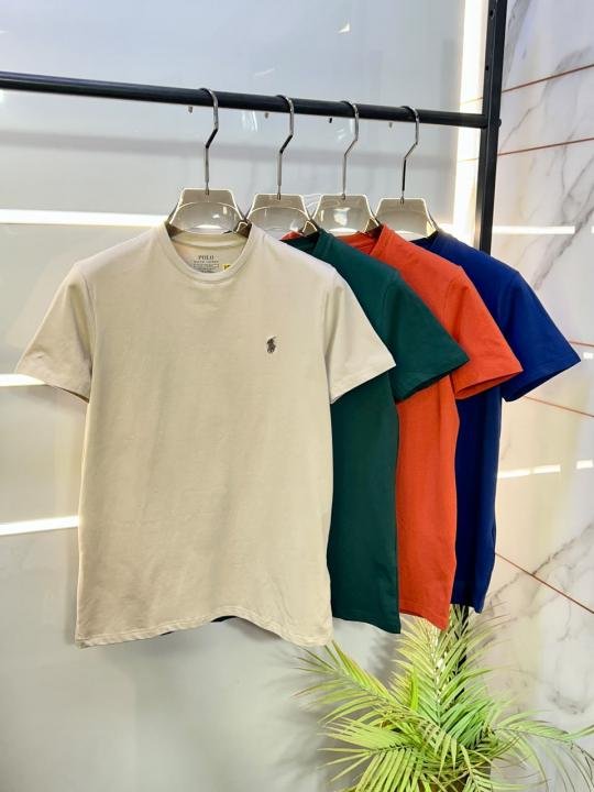 Ralph Lauren Ralph Lauren Blue Round Neck Premium Polo T-shirt F3597-bu - Image 3