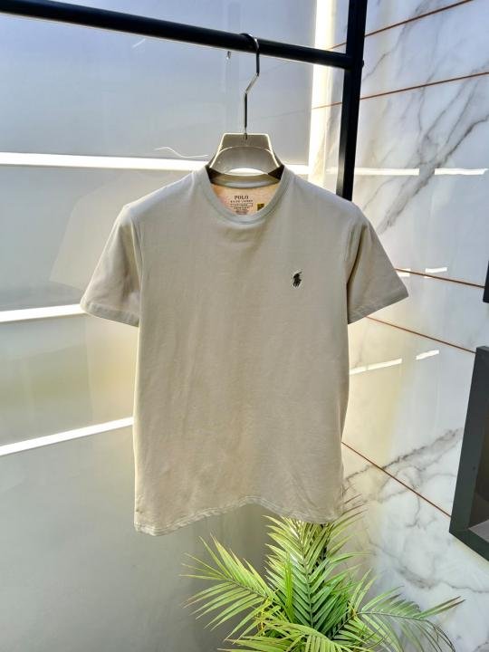 Ralph Lauren Ralph Lauren Beige Round Neck Premium Polo T-shirt F3597-be