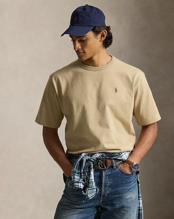 Ralph Lauren Ralph Lauren Beige Round Neck Premium Polo T-shirt F3597-be - Image 8