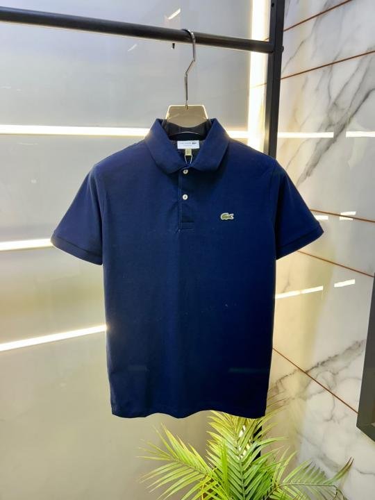 Lacoste Lacoste Blue Polo Premium Collar Neck T-shirt F3625-bu