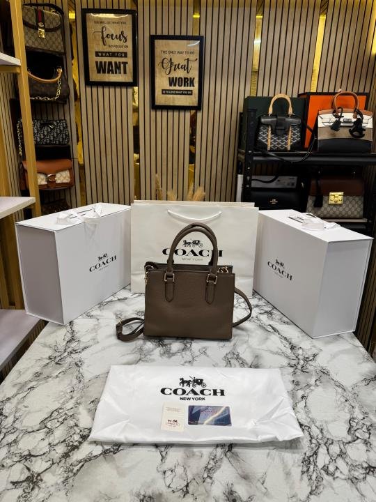 Coach Maggie Pebbled Leather Top Handle Crossbody Bag With Magnetic Box Including Carry Bag - Image 2