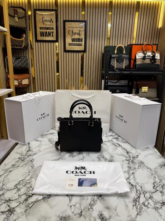Coach Maggie Pebbled Leather Top Handle Crossbody Bag With Magnetic Box Including Carry Bag - Image 3