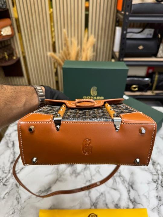 Goyar D Saigon Mini Structured Crossbody Bag With Top Handle With Box And Dust Bag - Image 3
