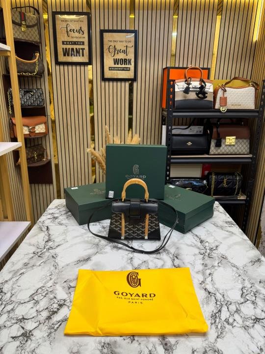 Goyar D Saigon Mini Structured Crossbody Bag With Top Handle With Box And Dust Bag