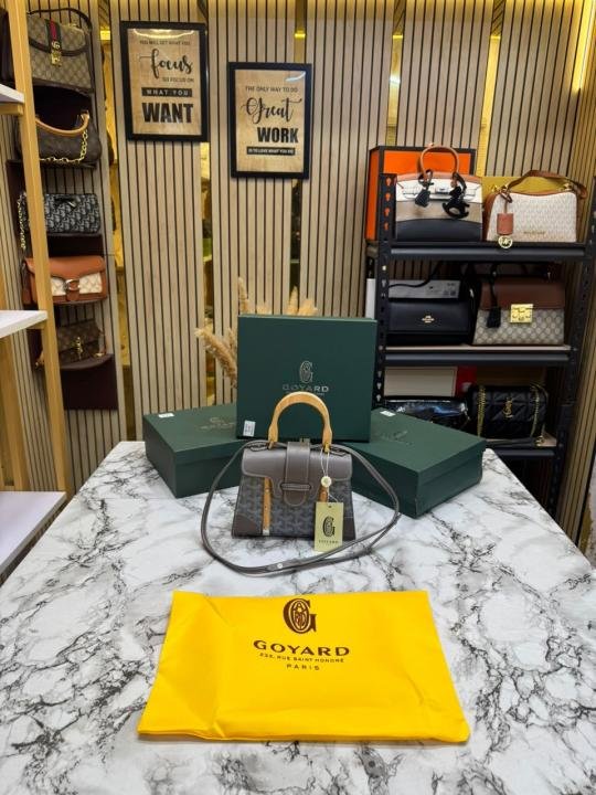 Goyar D Saigon Mini Structured Crossbody Bag With Top Handle With Box And Dust Bag
