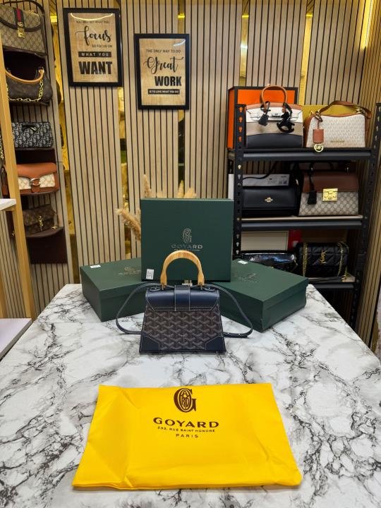 Goyar D Saigon Mini Structured Crossbody Bag With Top Handle With Box And Dust Bag - Image 3