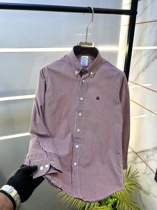 Brooks Brothers Maroon Micro Checks Premium Shirts F3164-ma