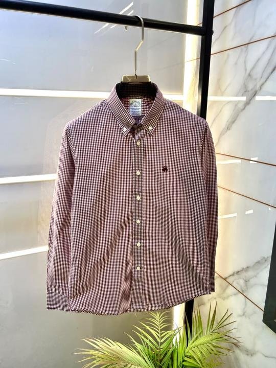 Brooks Brothers Maroon Micro Checks Premium Shirts F3164-ma - Image 2