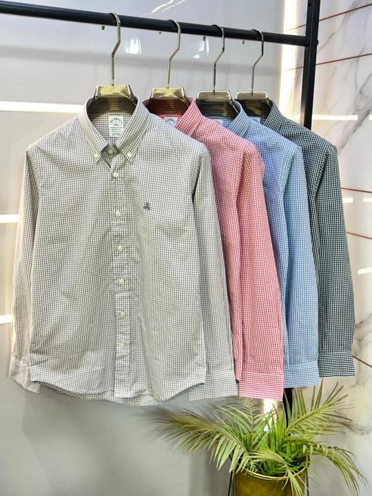 Brooks Brothers Grey Micro Checks Premium Shirts F3164-gy - Image 3