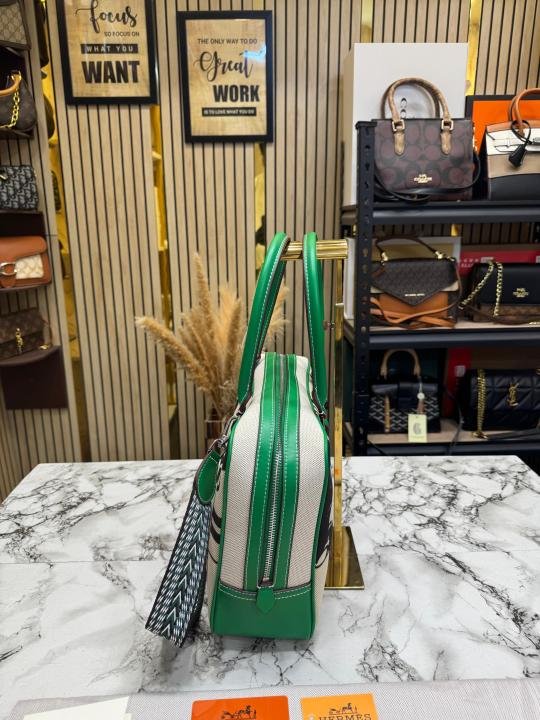 Hermes Equestrian Print Canvas Top Handle Crossbody Bag - Image 4