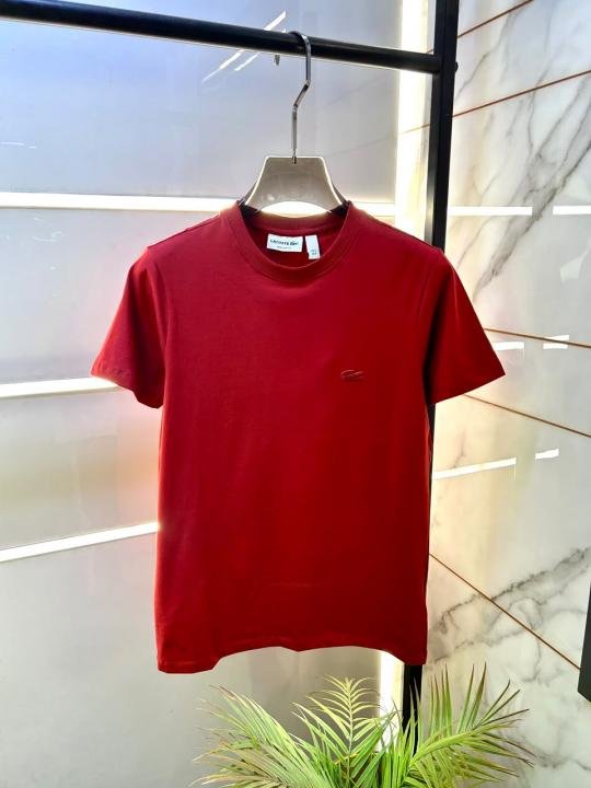 Lacoste Lacoste Maroon Premium Round Neck T-shirt With Brand Packing F5017-ma