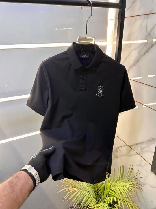 Armani Exchange Armani Exchange Black Polo Premium Collar Neck T-shirt F3697-bl - Image 3