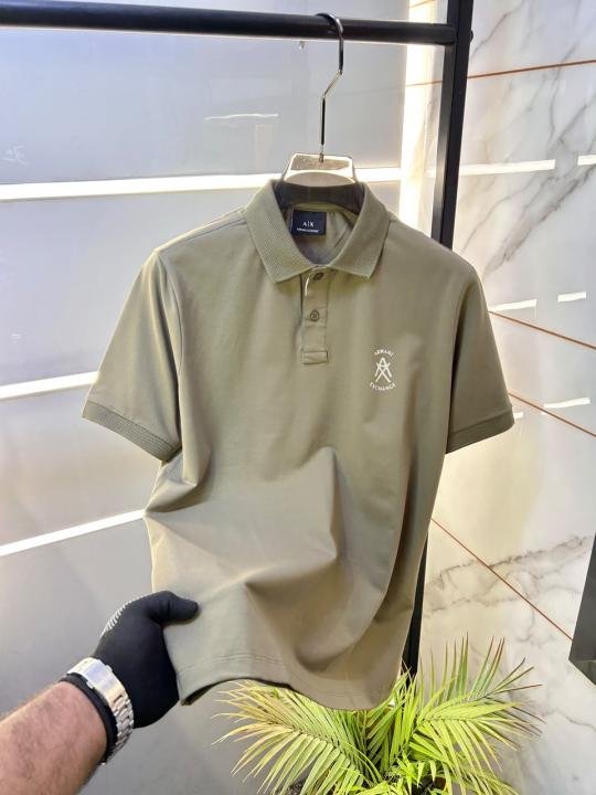Armani Exchange Armani Exchange Olive Polo Premium Collar Neck T-shirt F3697-ol - Image 3