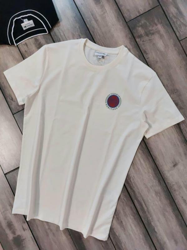 Lacoste Lacoste Cream Premium Round Neck T-shirt F3826-c2 - Image 9