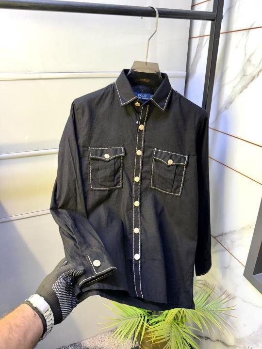Ralph Lauren Ralph Lauren Black Hunting Safari Linen Premium Shirt With Brand Box Packing F3970-bl - Image 10