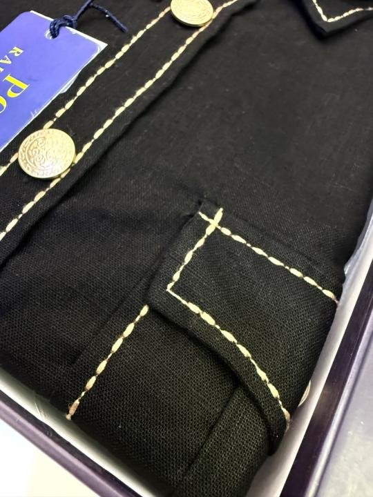 Ralph Lauren Ralph Lauren Black Hunting Safari Linen Premium Shirt With Brand Box Packing F3970-bl - Image 8