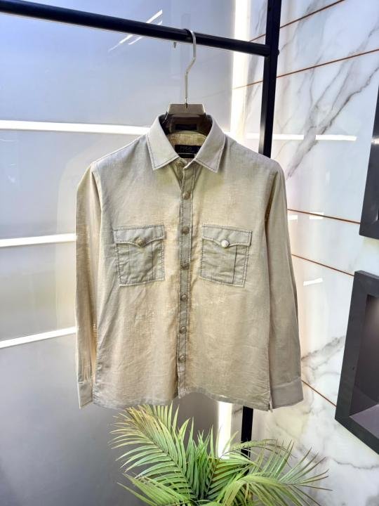Ralph Lauren Ralph Lauren Beige Hunting Safari Linen Premium Shirt With Brand Box Packing F3970-be