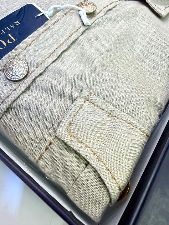 Ralph Lauren Ralph Lauren Beige Hunting Safari Linen Premium Shirt With Brand Box Packing F3970-be - Image 9