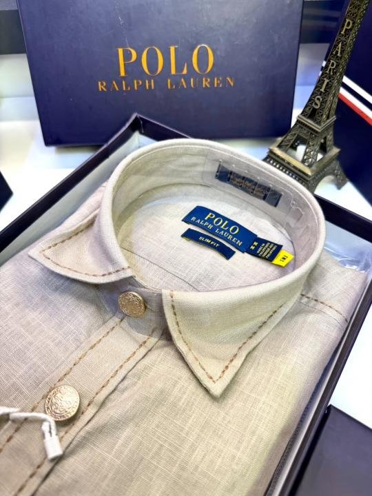 Ralph Lauren Ralph Lauren Beige Hunting Safari Linen Premium Shirt With Brand Box Packing F3970-be - Image 8