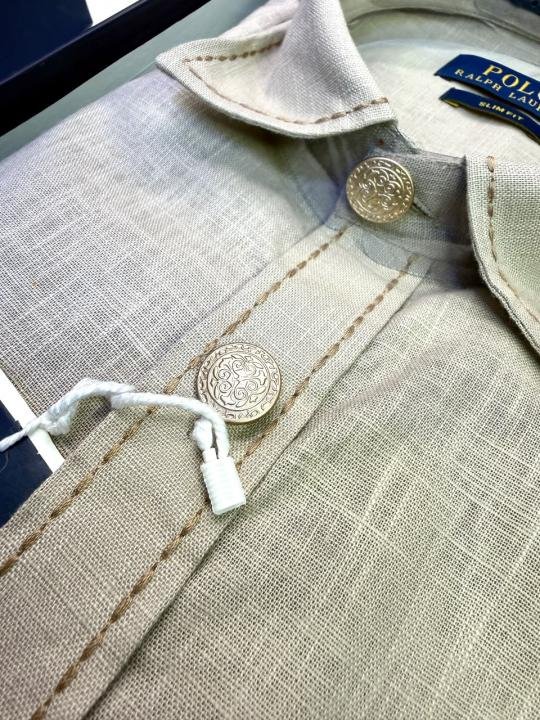 Ralph Lauren Ralph Lauren Beige Hunting Safari Linen Premium Shirt With Brand Box Packing F3970-be - Image 7