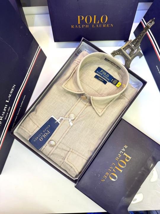 Ralph Lauren Ralph Lauren Beige Hunting Safari Linen Premium Shirt With Brand Box Packing F3970-be - Image 5
