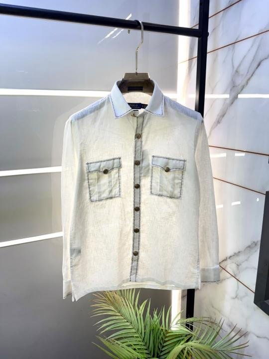 Ralph Lauren Ralph Lauren White Hunting Safari Linen Premium Shirt With Brand Box Packing F3970-wh