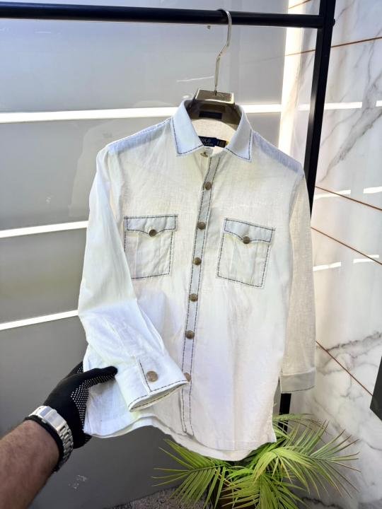 Ralph Lauren Ralph Lauren White Hunting Safari Linen Premium Shirt With Brand Box Packing F3970-wh - Image 10