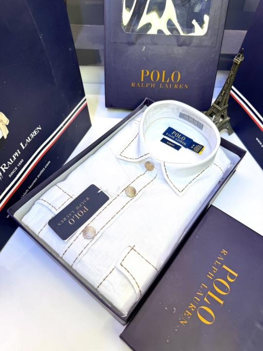 Ralph Lauren Ralph Lauren White Hunting Safari Linen Premium Shirt With Brand Box Packing F3970-wh - Image 7