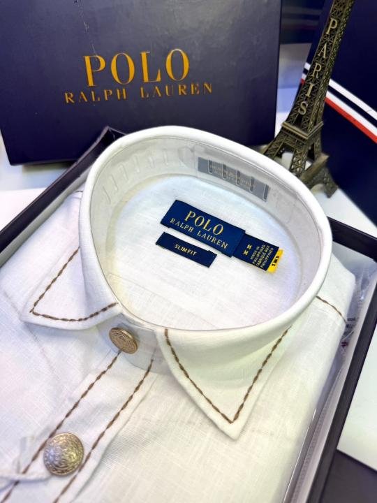 Ralph Lauren Ralph Lauren White Hunting Safari Linen Premium Shirt With Brand Box Packing F3970-wh - Image 5
