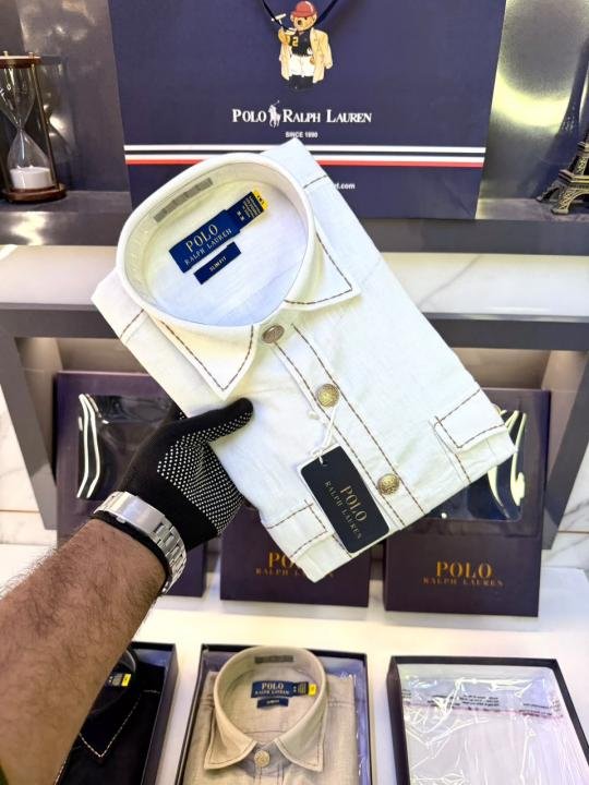 Ralph Lauren Ralph Lauren White Hunting Safari Linen Premium Shirt With Brand Box Packing F3970-wh - Image 4