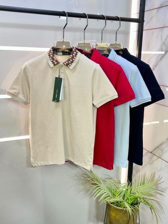 Karl Lagerfeld NAVY Polo Premium Collar Neck T-shirt F3931-ny - Image 15