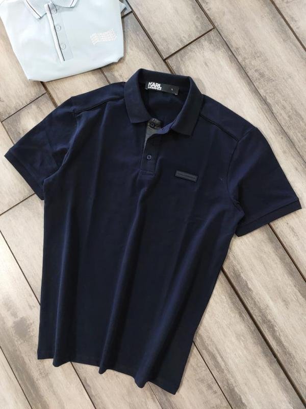 Karl Lagerfeld NAVY Polo Premium Collar Neck T-shirt F3931-ny - Image 9