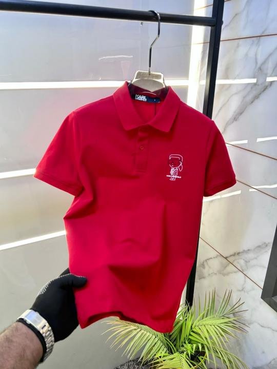 Karl Lagerfeld RED Polo Premium Collar Neck T-shirt F3931-re