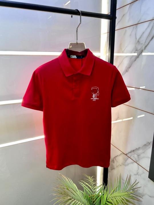 Karl Lagerfeld RED Polo Premium Collar Neck T-shirt F3931-re - Image 13