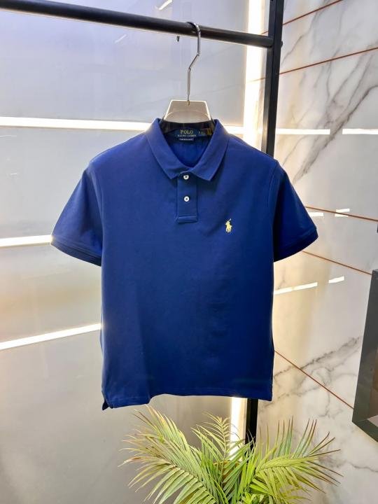 Ralph Lauren Ralph Lauren Blue Polo Premium Collar Neck T-shirt F3926-bu